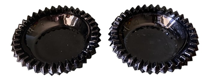 Vintage Black Depression Glass Ashtrays - a Pair