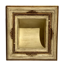 Italian Baroque Style Bathroom Paper Holder in "Luciano" White & Gold Parcel-Gilt by Judson Rothschi