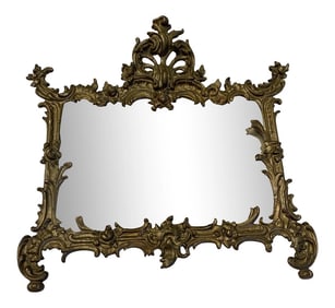 1970s Art Nouveau Metal Vanity Mirror