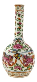 Chinese Small Famille Rose Medallion Porcelain Bottle Vase