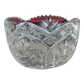 Vintage Cut Crystal Bowl , Centerpiece, Jardiniere Planter
