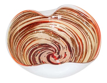 Murano Venetian Hand Blown Art Glass Ashtray by Alfredo Barbini