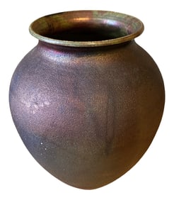 1970s Japanese Raku Pottery Vase