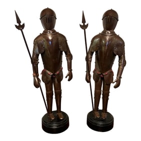 Early 20th Century , Victorian Hand Forged Suit of Armor Knight Figures, Partial Articulating - a Pa