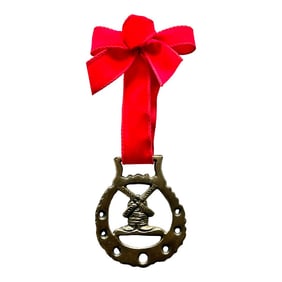 Vintage Equestrian English Horse Brass Holiday Christmas Ornament Windmill