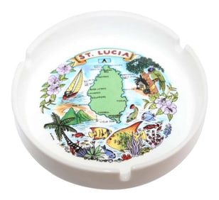 Porcelain St Lucia Collector Travel Ashtray Vide Poche