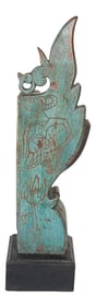 Architectural Carved Wood Temple Fragment India