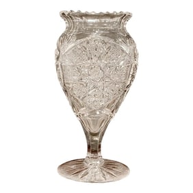 Late 19th Century American Brilliant Cut Glass Heart Shaped Vase, Rare Form