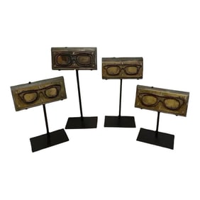 Mid 20th Century Collection of Museum Mounted Industrial Eye Glass Dyes/Molds - Set of 4