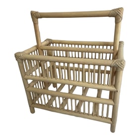 1960s Vintage Bamboo and Rattan Magazine Rack