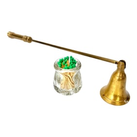 Vintage Brass Candle Snuffer & Match Striker