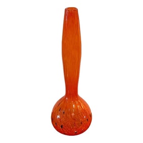 Early 20th Century Art Deco Schneider Orange & Black 'Leopard' Art Glass Motif Tapered Vase