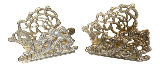 Vintage Brass Letter Holders - a Pair