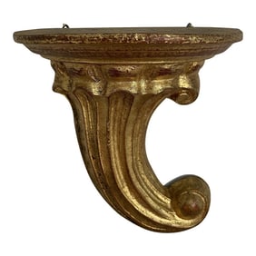 Single Vintage Mid 20th Century Italian Giltwood Wall Shelf Bracket
