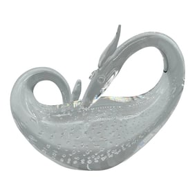 Steuben Controlled Bubble Crystal Dragon Figurine Designed by Bernard Wolff