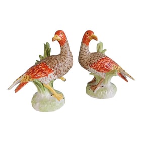 Orange and Green Chelsea House Inc Ceramic Birds - Set of 2