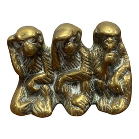 Vintage Brass Three Wise Monkeys Figure