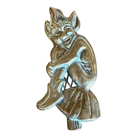 Vintage English Brass Imp Door Knocker