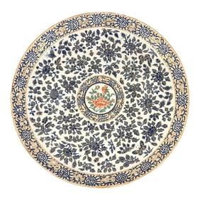 19th Century Chinese Rose Famille Decorated Chrysanthemum Motif Charger