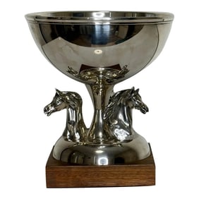20th Century French Silver Plate Equestrian Horse Trophy Style of Cadre Noir De Saumur