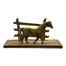 Vintage English Brass Horse Letter Rack