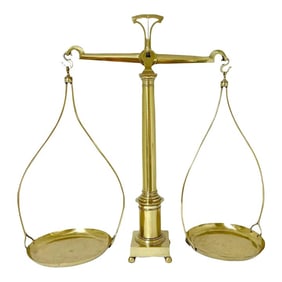 Late 19th Century Large Antique French Neoclassical Brass Scale