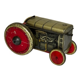 1920s Small British Traditional Art Deco Biscuit Tin Tractor by William Crawfords & Son Ltd