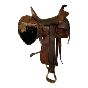 Antique 1880s S.C. Gallup Pueblo Colorado Western Leather Horse Saddle