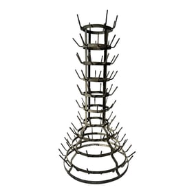 Antique French Zinc Wine Bottle Drying Rack Circa 1900