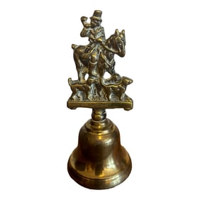 Vintage English Brass Bell With Hunt Motif