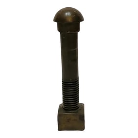Late 19th Century Antique Industrial Cast Bronze Bolt With Nut From Brooklyn Bridge