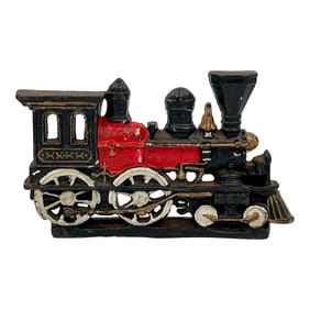 Vintage Cast Iron Steam Engine, Railway Car, Locomotive Train Door Stop or Book End
