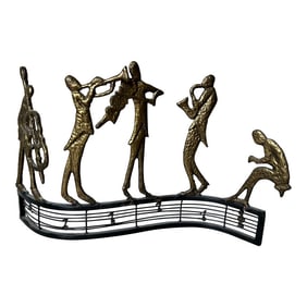 Vintage Metal Quintet Musical Score Statue