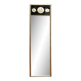 Mid 20th Century Grand Tour Style Silver Leaf Intaglio Trumeau Mirror