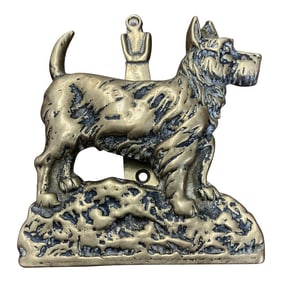 English Brass Dog Terrier Door Knocker