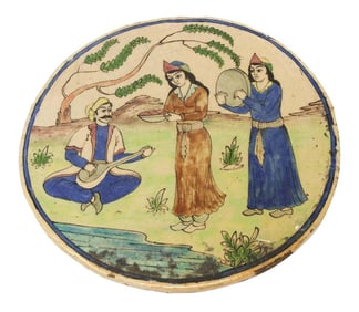 Antique 19th Middle Eastern Circular Tile