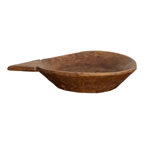 Robust Antique Carved Floral Bowl