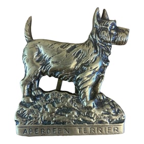 Vintage English Brass Aberdeen Terrier Door Knocker