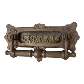 English Brass Door Knocker With Letter Slot