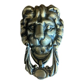 Vintage English Brass Lion Head Door Knocker