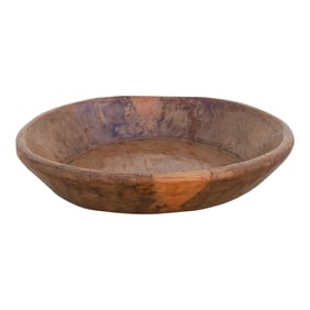 Warm Brown Antique Dough Bowl