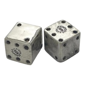 Mid 20th Century Taxco School Sterling Silver Dice, Mexico - a Pair