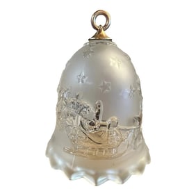 Vintage Frosted Crystal Christmas Bell by Mikasa