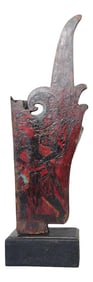 Architectural Hand Carved Wood Temple Fragment