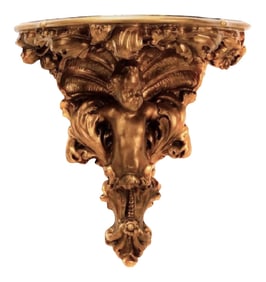19th Century Monumental Carved Giltwood Baroque Wall Bracket