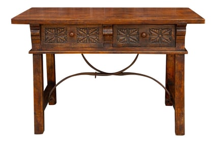 Carved Antique Elm Vizcaya Table