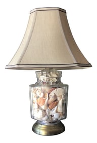 1970s Collected Seashells Nautical Table Lamp