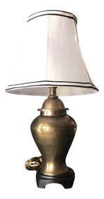 1970s Petite Brass Ginger Lamp With Shade