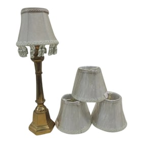 Small Silk Celadon Green Candelabra Lampshades With Tassel Trim - Set of 4