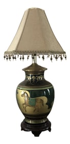 1970s Ming Horse Lamp With Brass Details
